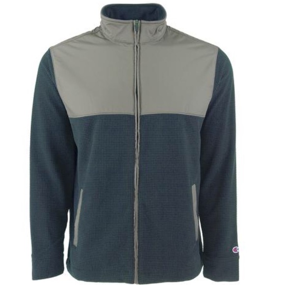 Champion menβs large navy & gray waffle jacket new - Picture 1 of 7